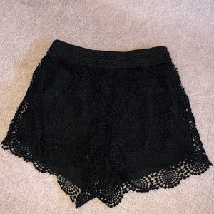 Black lace shorts